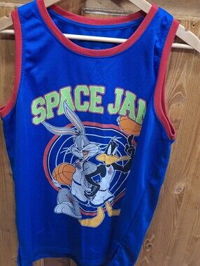 Space Jam Blue Mens Large Tank Lightly Used Fits Like Med To Large